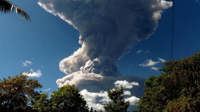 Chaparrastique volcano started erupting on Sunday morning, spewing ash and gases