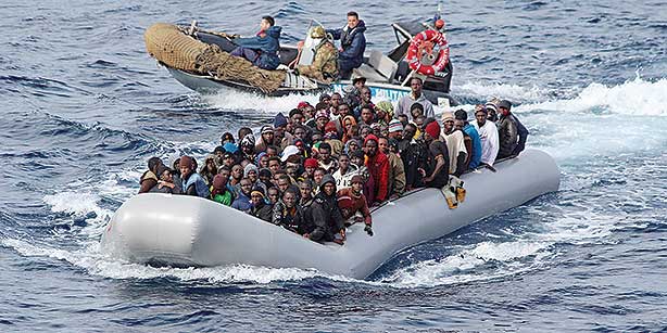 Italian and Greek coast guards saved more than 300 migrants from rough waters in two separate incidents