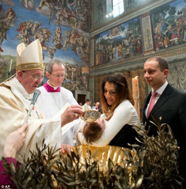 Pope Francis baptized 32 infants at a Vatican ceremony