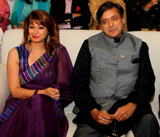 Shashi Tharoor and Sunanda Pushkar became embroiled in controversy over a series of Twitter messages that appeared to reveal he was having an affair 
