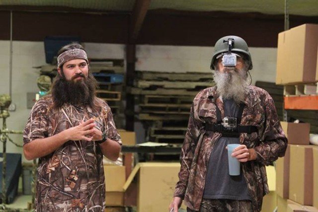 Uncle Si Robertson strapped a camera on top of a war helmet to give viewers a point-of-view look into the life of Si