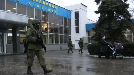 Armed men took over Simferopol airport in Crimea on Friday morning