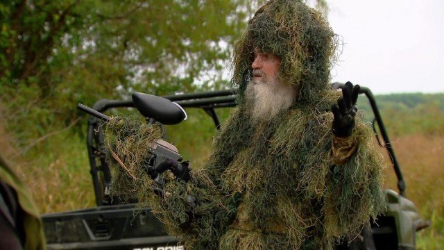Duck Dynasty paintball game was cut short when Uncle Si Robertson got stuck in a marsh and needed to be rescued