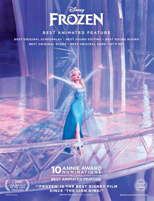 Frozen was the big winner at the 41st annual Annie Awards, taking five prizes including best animated feature