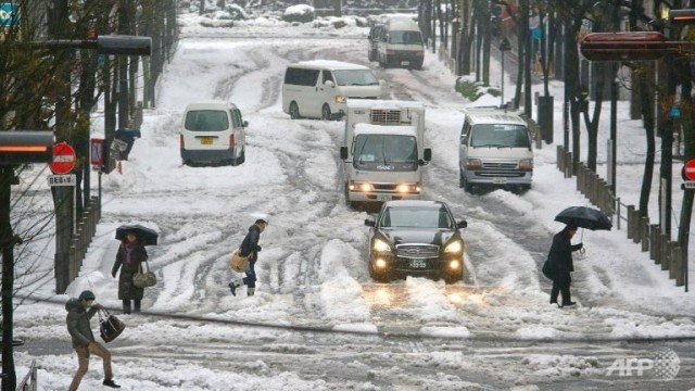 Hundreds of people have been evacuated in Japan, as more than 3 ft of snow fell in some areas