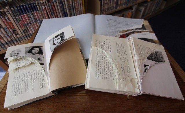 More than 200 copies of Anne Frank's Diary of a Young Girl and associated books have been vandalized in public libraries in Tokyo