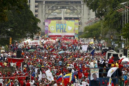 Nicolas Maduro addressed thousands of his supporters in Bolivar Avenue