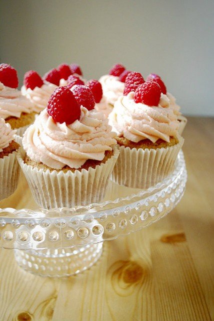 Raspberry White Chocolate Buttercream Cupcakes