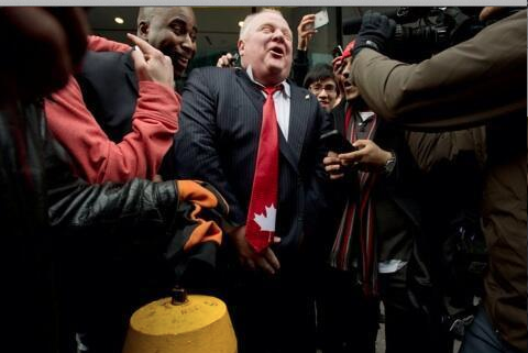 Rob Ford hurt his groin running into a hydrant