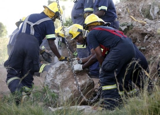 Ten illegal gold miners have been arrested after emerging from the old South African mine