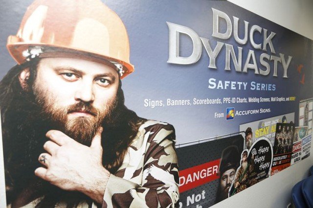 Accuform Signs has teamed up with the A&E to create a new line of Duck Dynasty-inspired workplace safety signs 