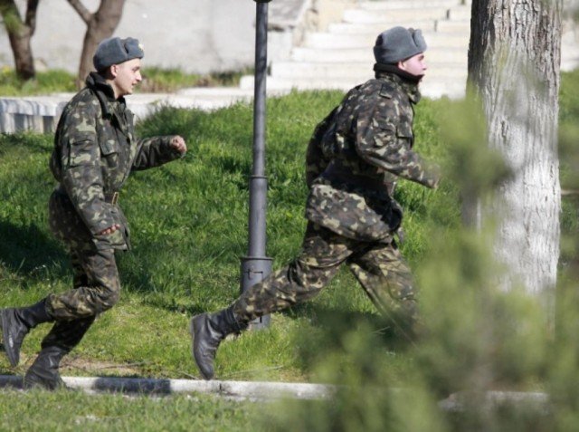 At least one person was injured during the assault on Belbek base, near Sevastopol