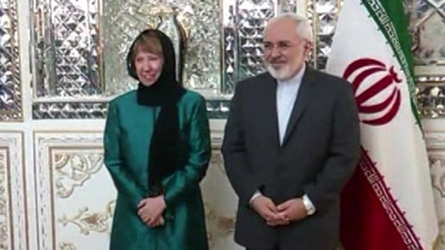 Iran’s Foreign Minister Mohammad Javad Zarif  and EU foreign policy chief Catherine Ashton