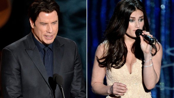 John Travolta made a gaffe during last night's Oscars ceremony as he took to the stage to introduce Idina Menzel