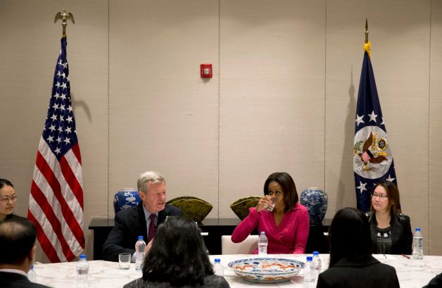 Michelle Obama hosted an education roundtable in China