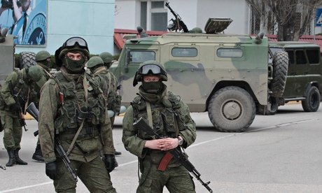 Russian soldiers at Sevastopol naval base in Ukraine
