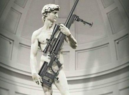 The ArmaLite advertisement showing Michelangelo's David holding a rifle has sparked outrage in Italy