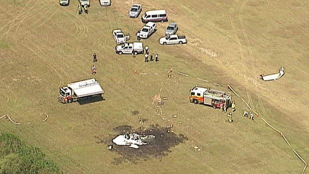 The Cessna 206 hit the ground and burst into flames shortly after take-off on Saturday at Caboolture Airport
