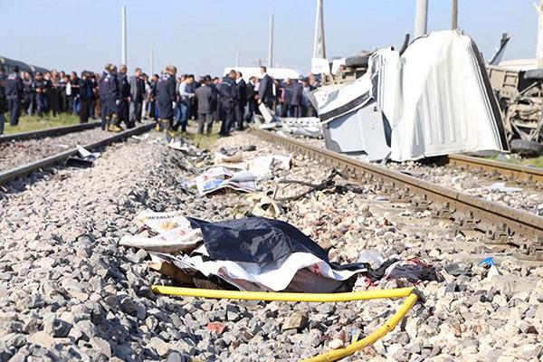 The train crash happened at a level crossing near the Mediterranean port city of Mersin