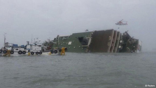 About 300 people remain unaccounted for after a ferry carrying 476 people capsized and sank off South Korea
