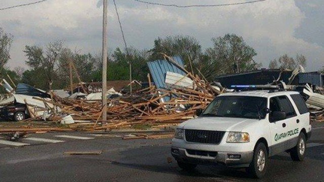 At least 12 people have been killed by tornadoes in Arkansas and Oklahoma as a huge storm system swept across America’s midsection