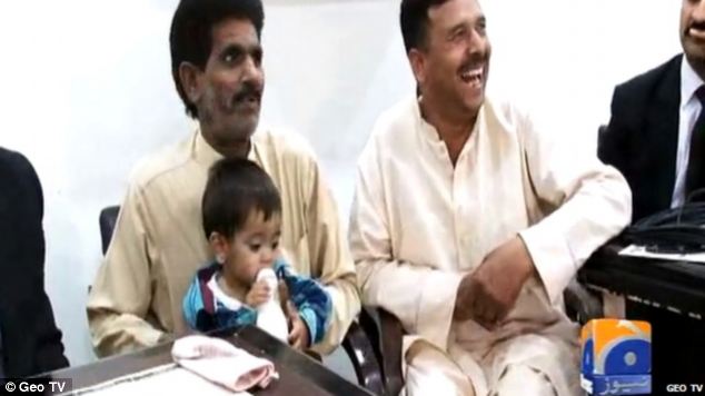 Baby Muhammad Mosa Khan is one of more than 30 people facing charges after a police raid to catch suspected gas thieves in the city of Lahore