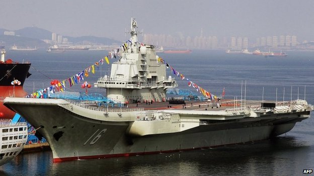 Chuck Hagel has toured the Liaoning - China's first aircraft carrier - at the beginning of a three-day visit to the country