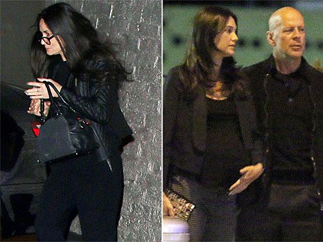 Demi Moore and Bruce Willis attended their daughter Rumer's musical performance at hotspot DBA in West Hollywood