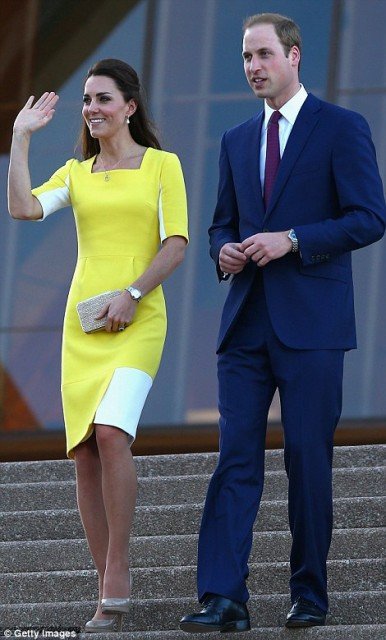 Kate Middleton opted for a yellow and white blocked Ryedale dress from the Roksanda Ilincic spring 2014 collection