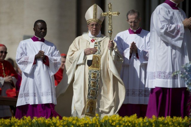 Pope Francis led his second Easter Mass in front of tens of thousands of people gathered in St. Peter’s Square