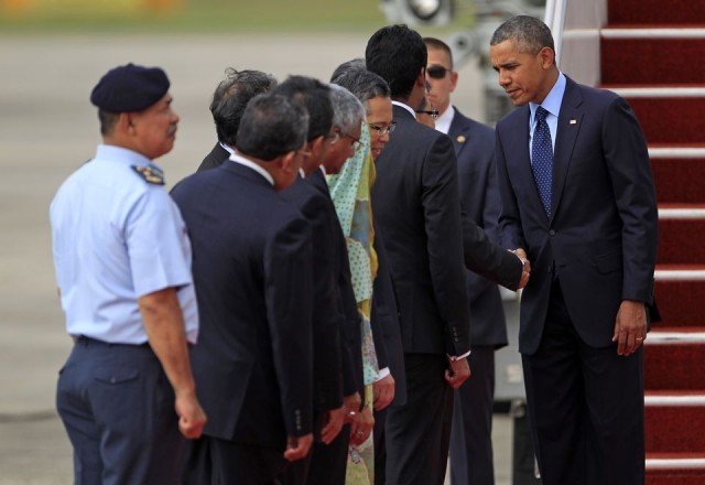 President Barack Obama is the first serving American leader to visit Malaysia since 1966