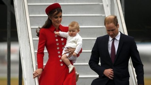 Prince William and Kate Middleton arrive in New Zealand with Prince George