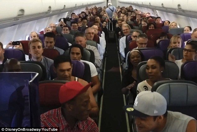 The cast of The Lion King treated passengers aboard of Virgin Australia flight 0970 with an impromptu performance of Circle of Life