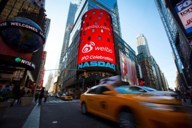 Weibo's flotation on the NASDAQ stock exchange had initially raised a less-than-expected $286 million
