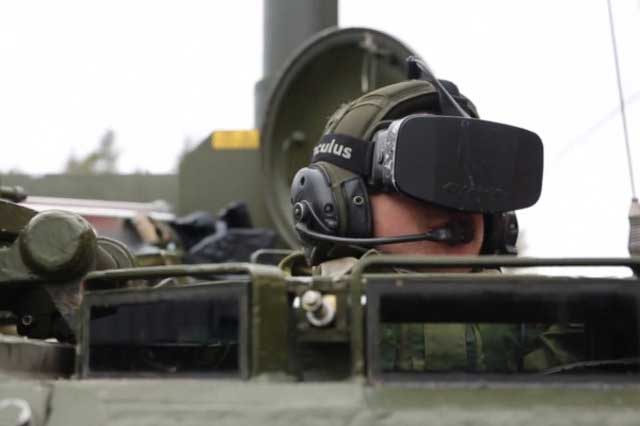 By mounting cameras on the outside of the tank, Norwegian soldiers were able to create a 360-degree feed to the Oculus headset, worn by the driver