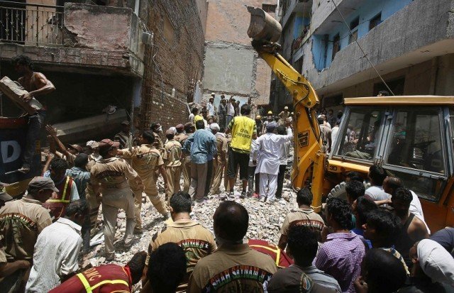 A four-storey building collapsed in Delhi, killing 10 people