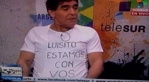 Luis Suarez has received support from World Cup winner Diego Maradona