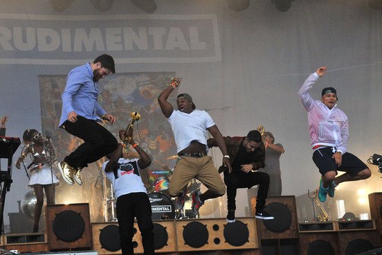 Rudimental had just two songs left to play at the Glastonbury when the technical crew were seen running on stage and guiding group members out