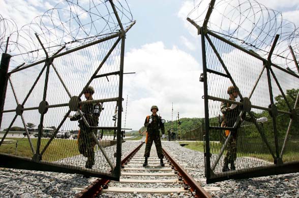 Tens of thousands of soldiers from both North Korea and South Korea are stationed along their joint border