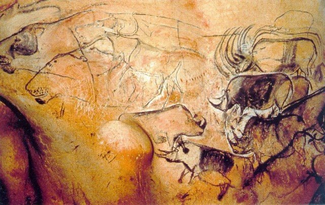 The 1,000 drawings carved in the walls of the Decorated Cave of Pont d'Arc, or Grotte Chauvet, are 36,000 years old and include mammoths and hand prints