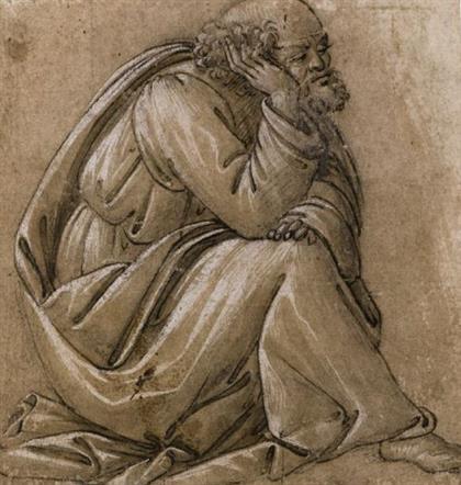 Botticelli’s Study for a Seated St Joseph, his head resting on his right hand has sold for a record $2.1 million at Sotheby’s auction in London