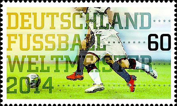 Germany has issued a stamp celebrating its soccer team's victory at the 2014 World Cup championship