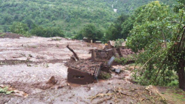 The landslide buried some 40 houses and trapped about 150 people in Malin village