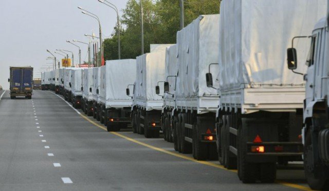 At least some of Russian aid convoy’s 280 trucks are stalled in the Voronezh area