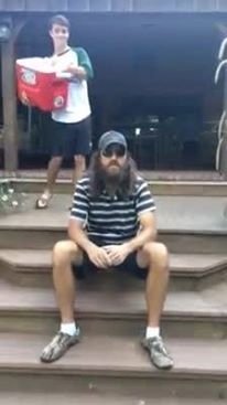 Jase Robertson accepted the Ice Bucket Challenge after being nominated by Tim Tebow and Joba Chamberlain