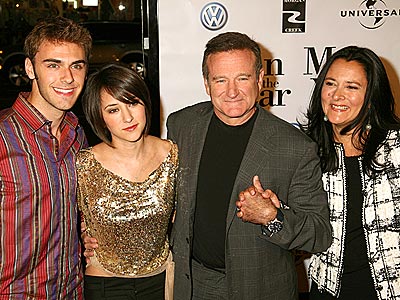 Robin Williams with former wife Marsha Garces, daughter Zelda and son Zak