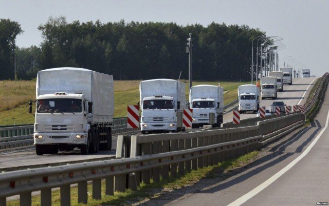 The Russian aid convoy has moved across the Ukrainian border, without permission
