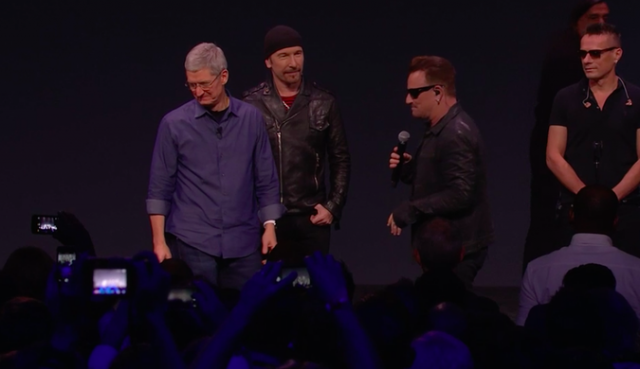 U2 performed live at Apple event in California
