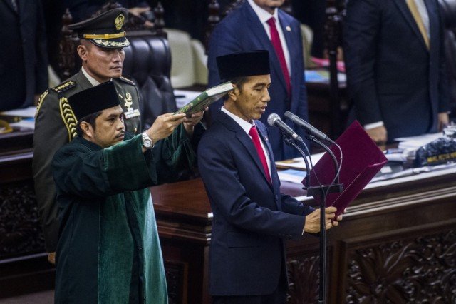Joko Widodo has been sworn in as Indonesia’s new president in a Jakarta ceremony