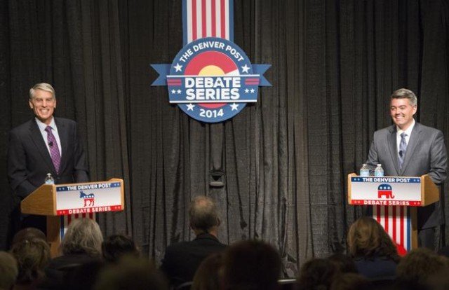 Colorado Senator Mark Udall and his challenger, Representative Cory Gardner